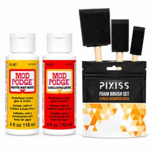 Premium imported Mod Podge Decoupage Starter Kit with matte and gloss finishes, available at Curat Cart for all crafting needs.