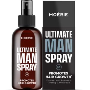 Moerie Hair Growth Spray is a premium import that promotes hair growth, enriched with rosemary, ginseng, and amino acids. Available at Curat Cart.