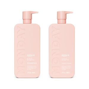 Premium imported Monday Haircare Repair Shampoo and Conditioner for dry, damaged hair, available at Curat Cart.