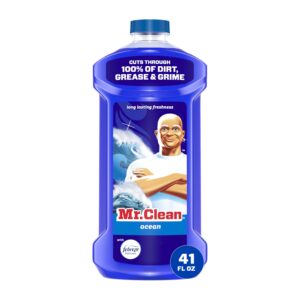 Mr. Clean All Purpose Cleaner, premium import with Febreze, offers long-lasting freshness and cuts through dirt. Available at Curat Cart.