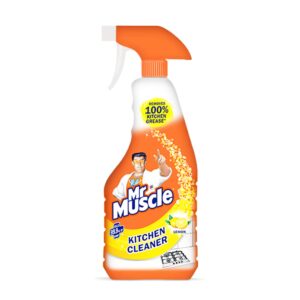 Discover the premium imported Mr. Muscle Kitchen Cleaner, expertly designed to tackle tough grease with a refreshing lemon scent. Available at Curat Cart.