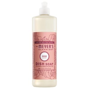 Discover the premium imported Mrs. Meyer's Clean Day Dish Soap in Rose Scent, available at Curat Cart for a delightful cleaning experience.