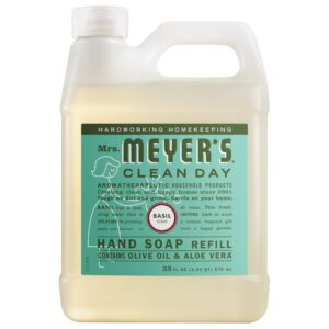 Discover Mrs. Meyer's Clean Day Hand Soap, a premium imported refill featuring a fresh basil scent. Available at Curat Cart.