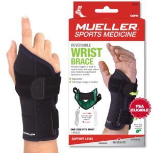 Explore the premium imported MUELLER Reversible Wrist Brace, designed for support and comfort. Available at Curat Cart.