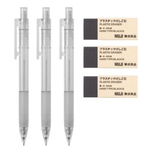 Discover the MUJI Polycarbonate Mechanical Pencil, a premium import, perfect for precise writing. Available at Curat Cart.