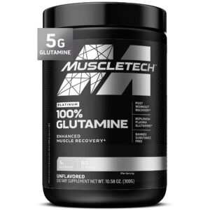 Authentic MuscleTech L-Glutamine Powder, unflavored. 5g per serving for enhanced muscle recovery. 100% genuine product.