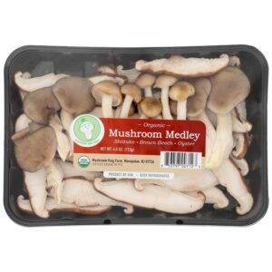 Discover Mushroom King Organic Gourmet Blend, a premium imported medley of Shiitake, Brown Beech, and Oyster mushrooms at Curat Cart.