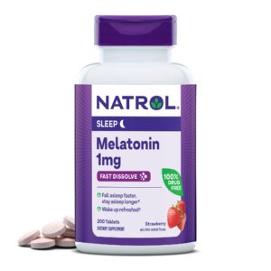 Natrol Melatonin 1mg Fast Dissolve tablets, 100% authentic, aids sleep and refreshes your wakefulness.