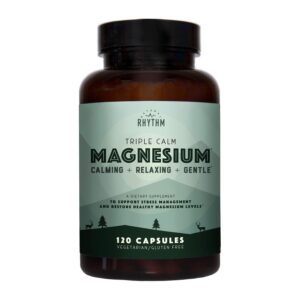 Discover the authentic Natural Rhythm Triple Calm Magnesium, a vegetarian supplement to support relaxation and stress management.