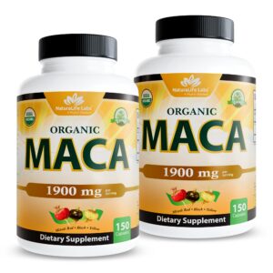 Discover authentic NaturaLife Labs Organic Maca Root, 1900 mg, 150 capsules, USDA certified, enhancing vitality naturally.