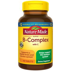 Nature Made Super B Complex, 100% genuine dietary supplement, supports brain health and immune system.