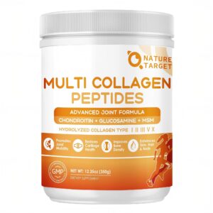 Discover NATURE TARGET Multi Collagen Peptides, a premium import for joint health and skin support, available at Curat Cart.