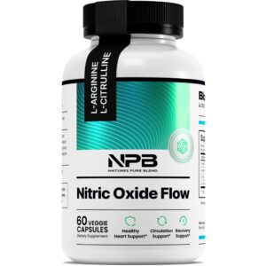 Discover Nature's Pure Blend Nitric Oxide Flow, 60 veggie capsules for healthy heart support and circulation. 100% authentic product.