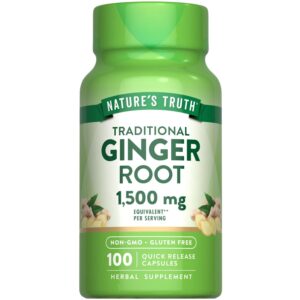 Discover Nature's Truth Ginger Root Capsules, a premium import offering 1,500 mg of herbal goodness at Curat Cart.