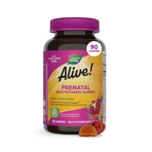 Nature's Way Alive! Prenatal Gummy offers essential vitamins for mom and baby. Premium import available at Curat Cart.