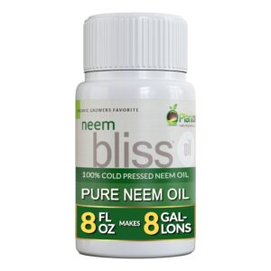 Neem Bliss Pure Neem Oil, 100% cold-pressed, 8 fl oz, makes 8 gallons. Authentic and genuine neem oil for natural care.