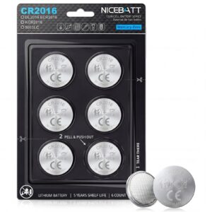 NICEBATT CR2016 lithium battery pack, premium import with 5 years shelf life, available at Curat Cart.