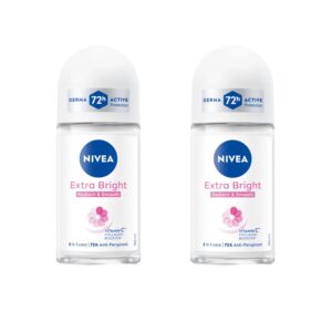 Experience NIVEA Extra Bright Vitamin C Deodorant, a premium imported choice offering 72-hour protection for radiant skin. Available at Curat Cart.