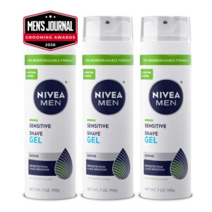 Discover NIVEA MEN Sensitive Shave Gel, 100% genuine, soothing formula that protects against skin irritation and is biodegradable.