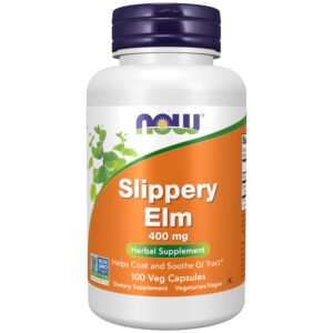 Discover 100% authentic Now Foods Slippery Elm capsules, a herbal supplement for soothing the GI tract.