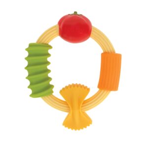 Discover the Nuby Pasta Ring Teether, a premium imported baby toy featuring vibrant, pasta-shaped textures, available at Curat Cart.