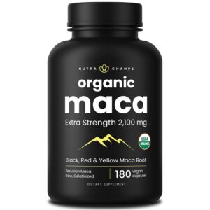 Discover NutraChamps Organic Maca Root Capsules, a premium import with 2100 mg of Peruvian Maca, available at Curat Cart.