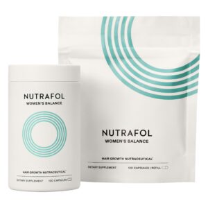 Nutrafol Women's Balance Hair Growth is a premium imported dietary supplement featuring 120 capsules, available at Curat Cart.