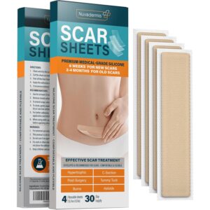 NUVADERMIS Silicone Scar Sheets: 100% genuine, premium medical-grade solution for effective scar treatment, post-surgery.