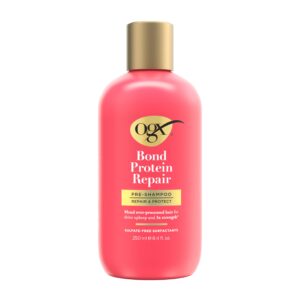 OGX Repair & Protect Bond Protein, a premium imported pre-shampoo for over-processed hair, available at Curat Cart.