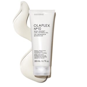 Olaplex Bond Shaper Curl Gel, a premium import that repairs and defines curls, available at Curat Cart.