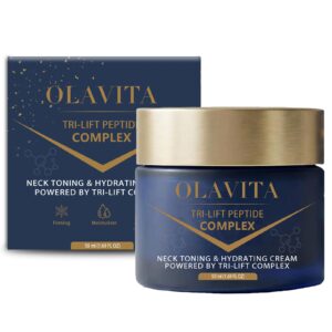 Experience the premium imported OLAVITA Tri-lift Peptide Cream, a neck toning and hydrating solution for youthful skin. Available at Curat Cart.