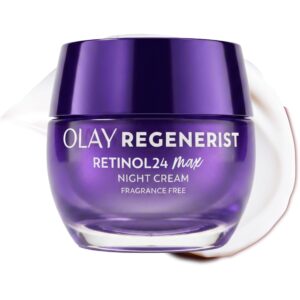 Discover Olay Regenerist Retinol24 Max Night Cream, a 100% genuine, fragrance-free solution for youthful skin.