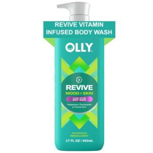 Revive Vitamin Infused Body Wash by OLLY offers a refreshing blend of magnesium and electrolytes. A premium import available at Curat Cart.