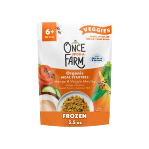 Once Upon a Farm Baby Food offers premium imported organic meal starters with mango, sweet potato, and coconut milk at Curat Cart.
