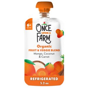 Discover premium imported Once Upon a Farm Mango Coconut Carrot blend, perfect for little ones. Available at Curat Cart.