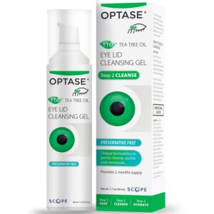 OPTASE Eyelid Cleansing Gel offers a premium imported solution to gently cleanse and soothe eyelids. Available at Curat Cart.