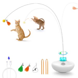 Engaging Interactive Cat Toys Automatic Feather Wand offers premium imported fun for your feline. Available at Curat Cart.