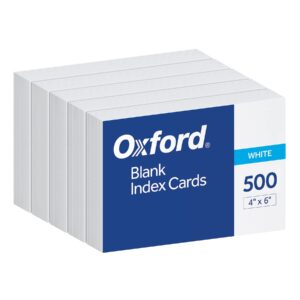 Premium imported Oxford Blank Index Cards, 500 white cards, perfect for notes, available at Curat Cart.