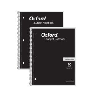 Premium imported Oxford Spiral Notebook 2 Pack featuring 70 sheets of 5x5 graph rule, available at Curat Cart.