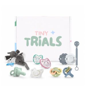 Explore the premium imported Pacifier Trial Pack for newborns, featuring various designs and accessories, available at Curat Cart.