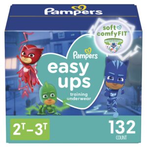 100% Genuine Pampers Easy Ups training pants, soft comfyFIT, 132 count, ideal for potty training toddlers.