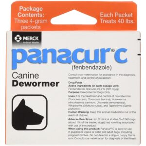 Premium imported Panacur C Canine Dewormer treats 40 lbs, available at Curat Cart for effective dog deworming.