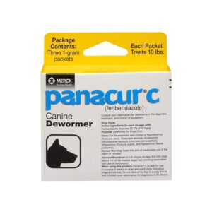Premium imported Panacur C Canine Dewormer treats up to 10 lbs, available at Curat Cart for your pet's health.