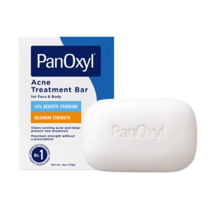 Discover the authentic PanOxyl Acne Treatment Bar Soap, featuring 10% benzoyl peroxide for maximum strength against acne.