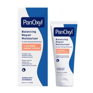 100% Genuine PanOxyl PM Balancing Repair Moisturizer, featuring 4% Niacinamide for overnight hydration and blemish control.
