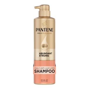 Authentic Pantene Abundant Strong Shampoo, 13.5 fl oz, designed to combat hair loss and promote strength.