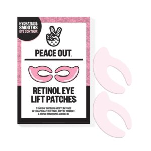 Discover PEACE OUT Retinol Eye Lift Patches, a premium import that hydrates and smooths eye contour. Available at Curat Cart.