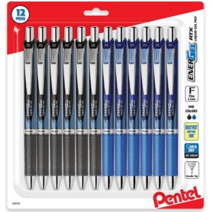 Premium imported Pentel Energel Retractable Pens come in a pack of 12, featuring smooth ink and quick-dry technology. Available at Curat Cart.