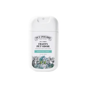 Premium imported Pet-Pourri Deodorizer Spray fights pet odor, refreshing your home with a pawsitively fresh scent. Available at Curat Cart.