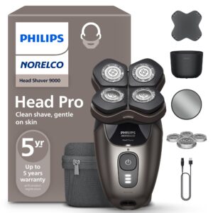 Philips Norelco Head Shaver Pro, an authentic grooming tool with a 5-year warranty, designed for a clean, gentle shave.